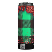 *~* QR SWAG Rustige Kerstmis Glitter GREEN Pset Thermosbeker (Achterkant)