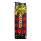 *~* QR SWAG Rustige Kerstmis Glitter Red Pset  Thermosbeker (Geroteerd rechts)