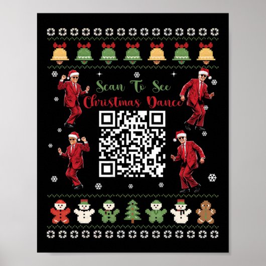 Qr Trump Dance Code President Dance Code Christmas Poster (Voorkant)