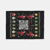 QR Trump Dance Code President Dance Code Kerst Fleece Deken (Voorkant (Horizontaal))