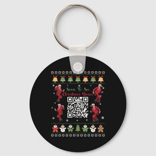 QR Trump Dance Code President Dance Code Kerst Sleutelhanger (Voorkant)