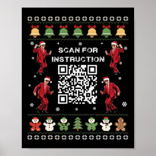 QR Trump Dance Code President Scan voor instructie Poster