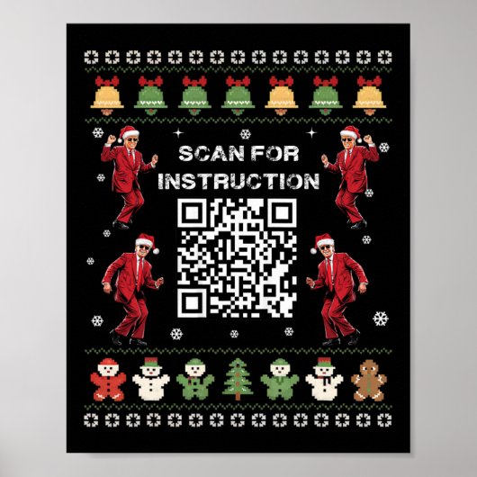QR Trump Dance Code President Scan voor instructie Poster (Voorkant)