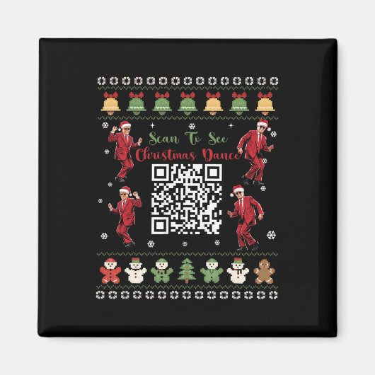 Qr Trump Dans Code President Dans Code Kerstmis Magneet (Voorkant)