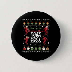 Qr Trump Dans Code President Dans Code Kerstmis Ronde Button 5,7 Cm