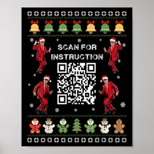 Qr Trump Dans Code President Scan Voor Instructie Poster