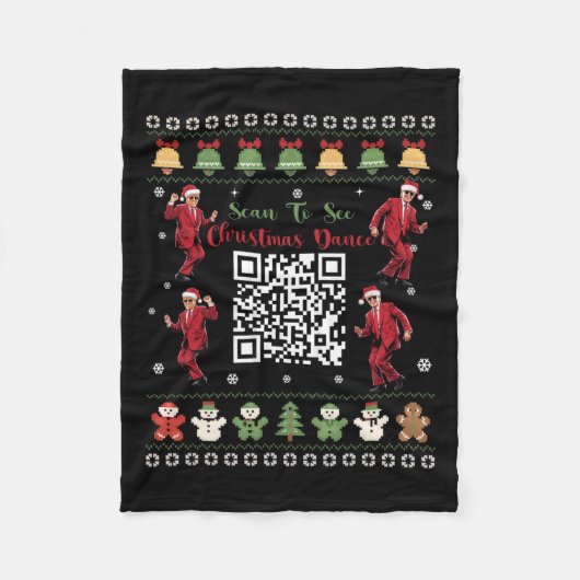 Qr Trump Danscode President Danscode Kerstmis Fleece Deken (Voorkant)