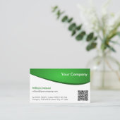 QR vert et blanc, Carte de visite professionnel (Debout devant)