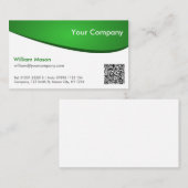 QR vert et blanc, Carte de visite professionnel (Devant / Derrière)