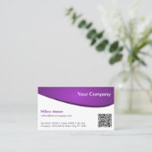 QR violet et blanc, Carte de visite professionnel (Debout devant)