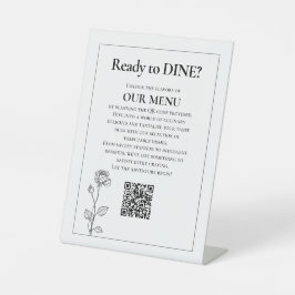 QR Wedding Menu Tijdloze Bloei Reclamebord Met Voetstuk