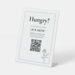 QR Wedding Menu Tijdloze Bloei Reclamebord Met Voetstuk