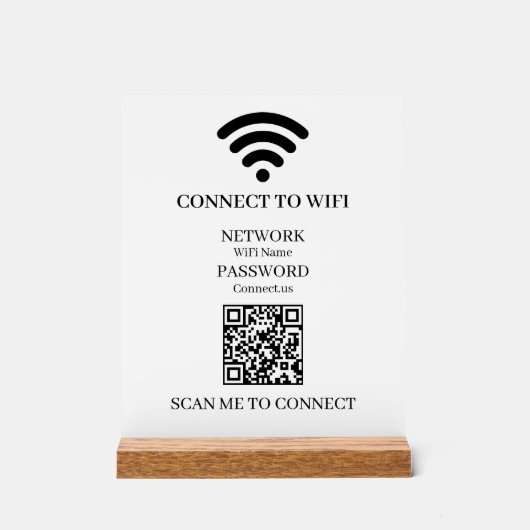 QR WiFi personnalisé | Affichage d'accès réseau pa (Recto)