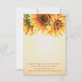 QR Zonnebloem bruiloft RSVP Kaart (Achterkant)