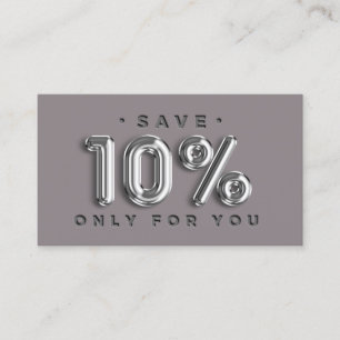 QRCODE 10%OFF Korting online Winkel zilver grijs Visitekaartje