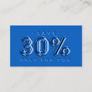 QRCODE 30%OFF Korting Blauw Roos Invoegen VIP Visitekaartje