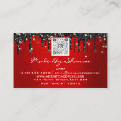 QRCode Chef Kitchen Drivers Logo Knife Rood Goud Visitekaartje (Achterkant)