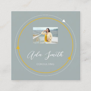 QRCode Logo Aangepast Lijst Aangepaste foto Blauw Vierkante Visitekaartje