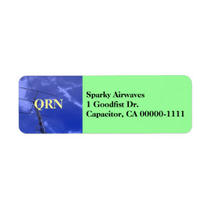 QRN-adreslabel voor amateurradio Etiket