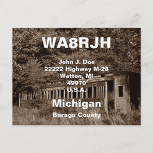 QSL-Briefkaarten HAM-radio Ops Verlaten treinwagen Briefkaart