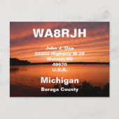 QSL Cartes postales HAM Radio Ops Sunset Cloud ran (Devant)