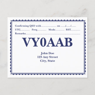 QSL-Kaart Retro Pattered Border Briefkaart