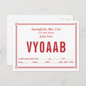 QSL-kaart Retro Red Border Corner-versieringen Briefkaart (Voorkant / Achterkant)