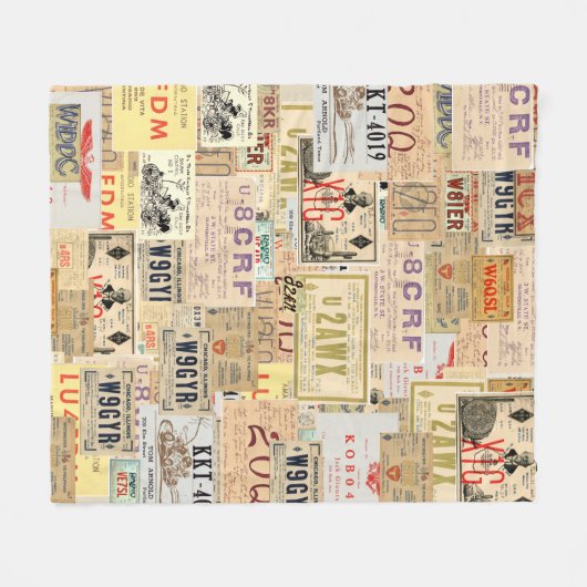 QSL-kaartbank Fleece Deken (Voorkant (Horizontaal))