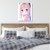 QT Blauwe Ogen 3 Canvas Afdruk (Insitu (Slaapkamer))