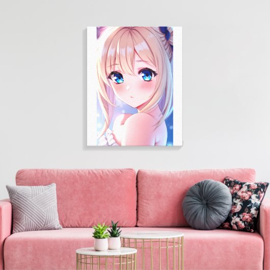 QT Blauwe Ogen 3 Canvas Afdruk (Insitu (Woonkamer))