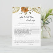 Qu'a dit papa Baby shower Citrouille  carte (Debout devant)