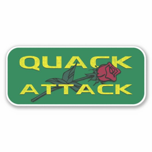 Quack Attack Roos Yellow Green Sticker (Voorkant)
