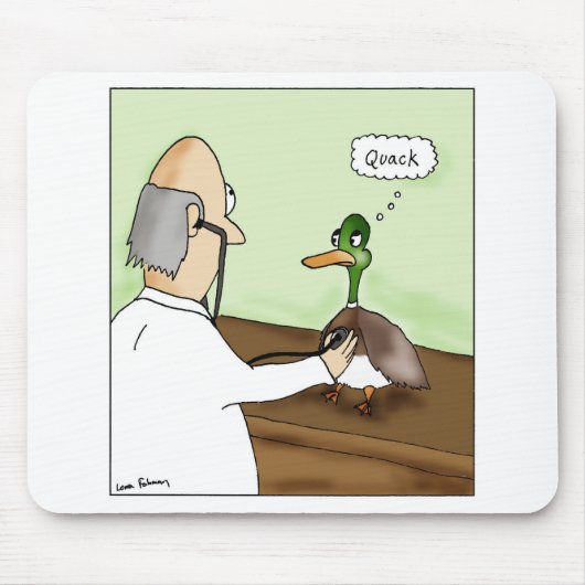 Quack Duck Doctor Cartoon Muismat (Voorkant)
