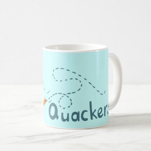 Quackers bleu clair canard mug (Devant droit)