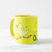 Quackers jaune vif canard mug (Devant gauche)