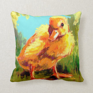Quackers Yellow Fuzzy Ducking Pillow Kussen