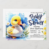 Quacking Blue Baby shower Kaart (Voorkant / Achterkant)