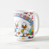 "Quacking Kindergarten – Cute Duck Back-to-School  Koffiemok (Voorkant rechts)