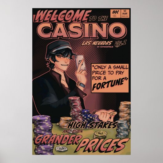 Quackity Casino Dream SMP Las Nevadas Comic Poster (Voorkant)