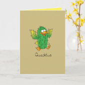 Quacktus - Duck Cactus Pun Carte de voeux (Fleur jaune)