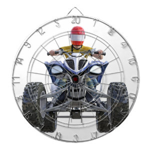 Quad Bike ATV Popping a Wheelie to Front Dartbord