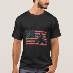 Quad Biker America Flag I Atv Four Wheeler Quad Bi T-shirt