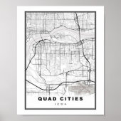 Quad Cities-kaart Poster (Voorkant)