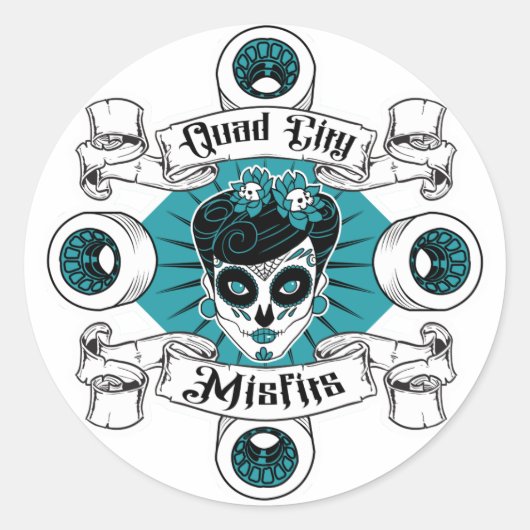 Quad City Misfits rond de sticker (Voorkant)