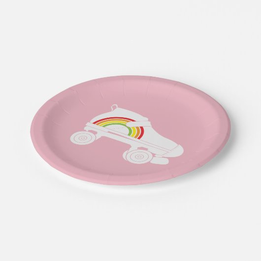 quad-schaats regenboog papieren bordje (Gekanteld)