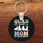 Quad Squad Mama to Quadruplets Mami Mama Mama Mama Sleutelhanger (Voorkant)