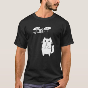 Quadcopter Drone Piloot Kat Drone Racende Kat Dron T-shirt