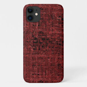 Quadrados pequenos vermel hos sobrepostos empapado iPhone 11 hoesje