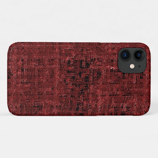 Quadrados pequenos vermel hos sobrepostos empapado Case-Mate iPhone case (Achterkant (horizontaal))