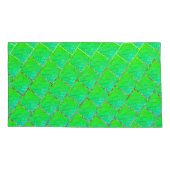 Quadrados verde azulado, linhas de três cores. kussensloop (Achterkant-Links)